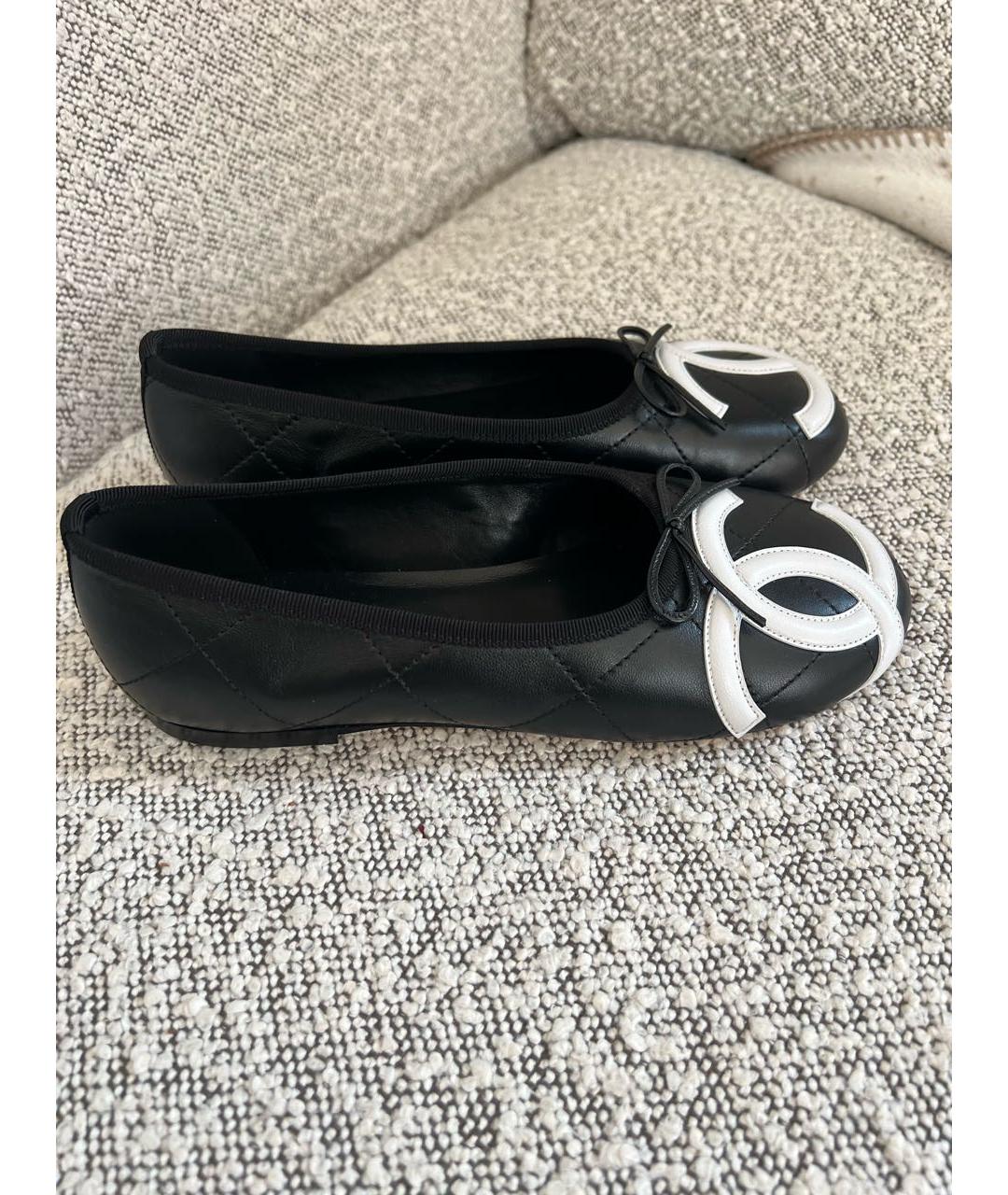 CHANEL Черные кожаные балетки, фото 5