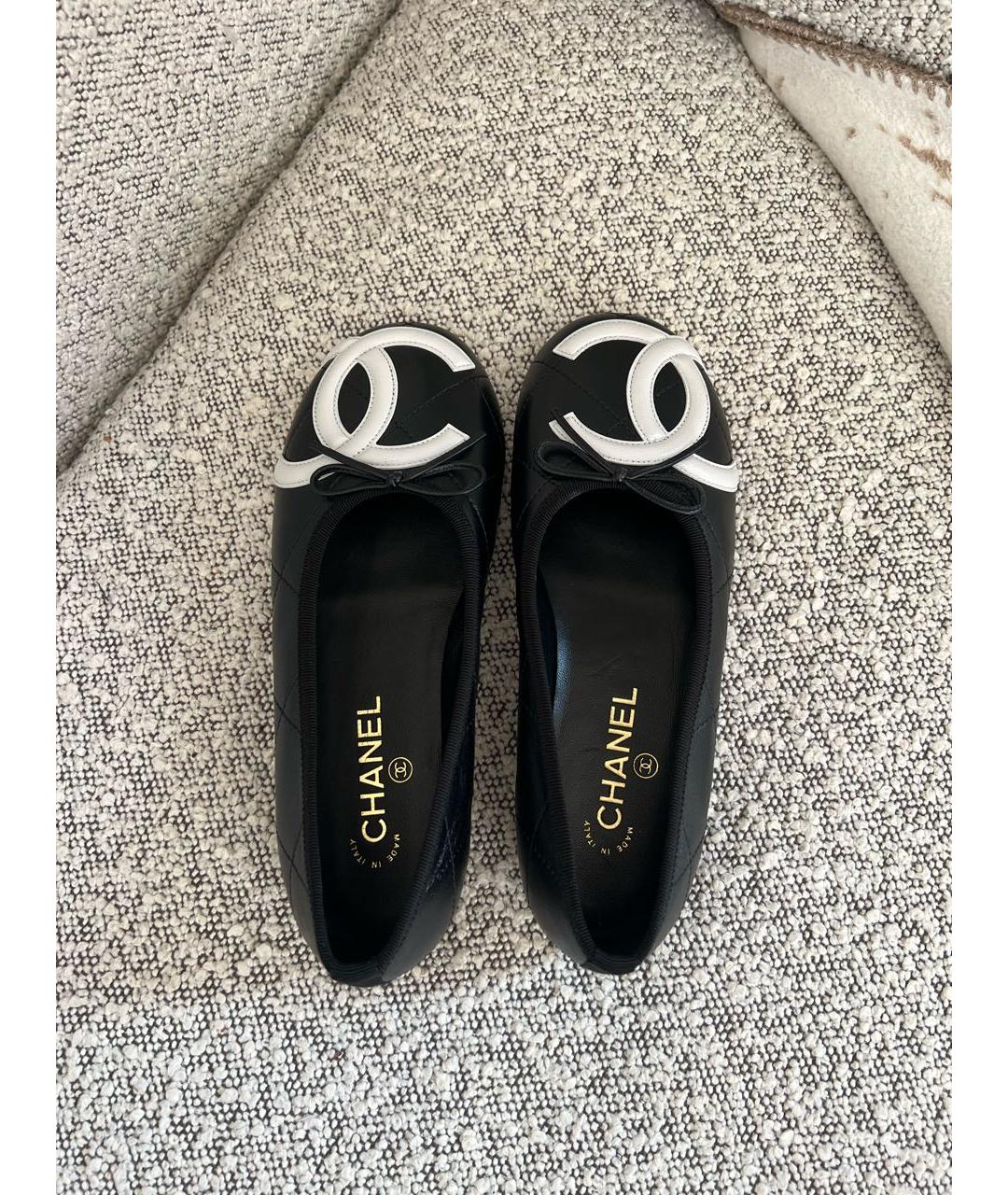 CHANEL Черные кожаные балетки, фото 3
