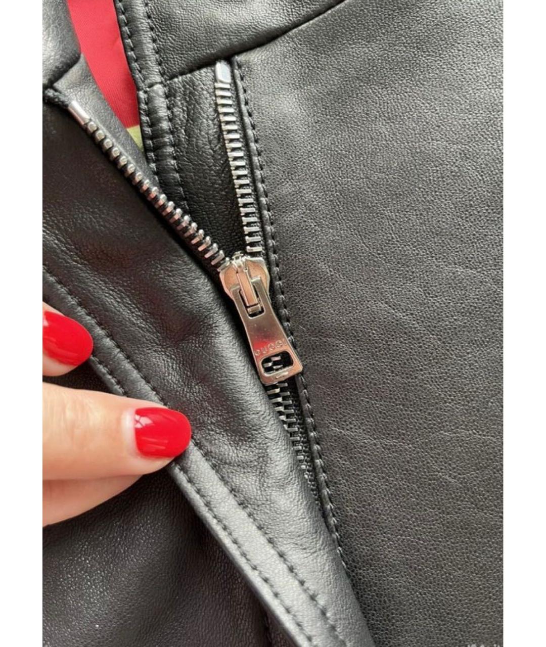 GUCCI Черная кожаная куртка, фото 3