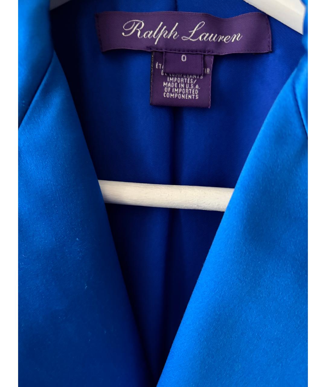 RALPH LAUREN Синий шелковый жакет/пиджак, фото 3