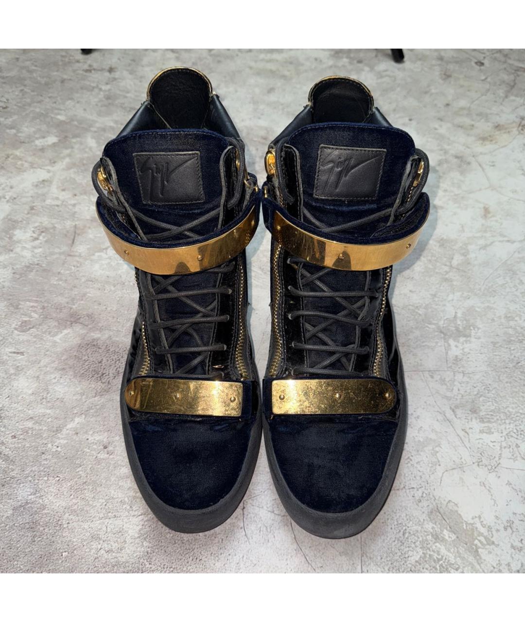 GIUSEPPE ZANOTTI DESIGN Черные высокие кроссовки / кеды из лакированной кожи, фото 3