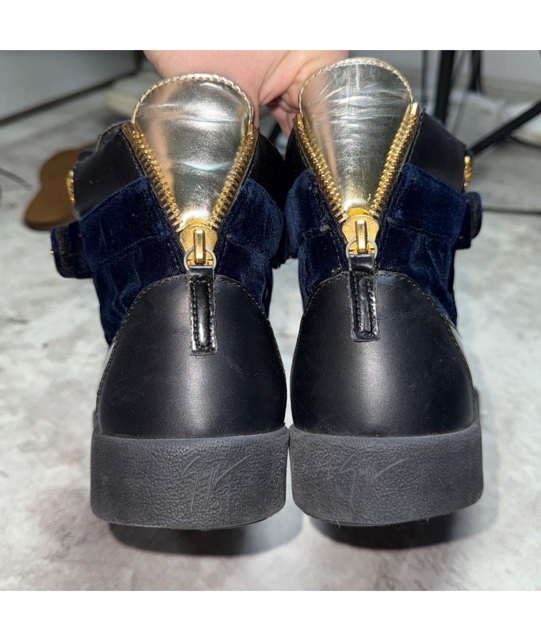 GIUSEPPE ZANOTTI DESIGN Черные высокие кроссовки / кеды из лакированной кожи, фото 5