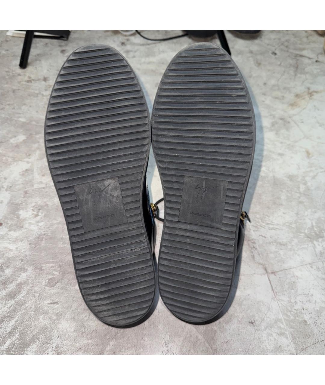 GIUSEPPE ZANOTTI DESIGN Черные высокие кроссовки / кеды из лакированной кожи, фото 6