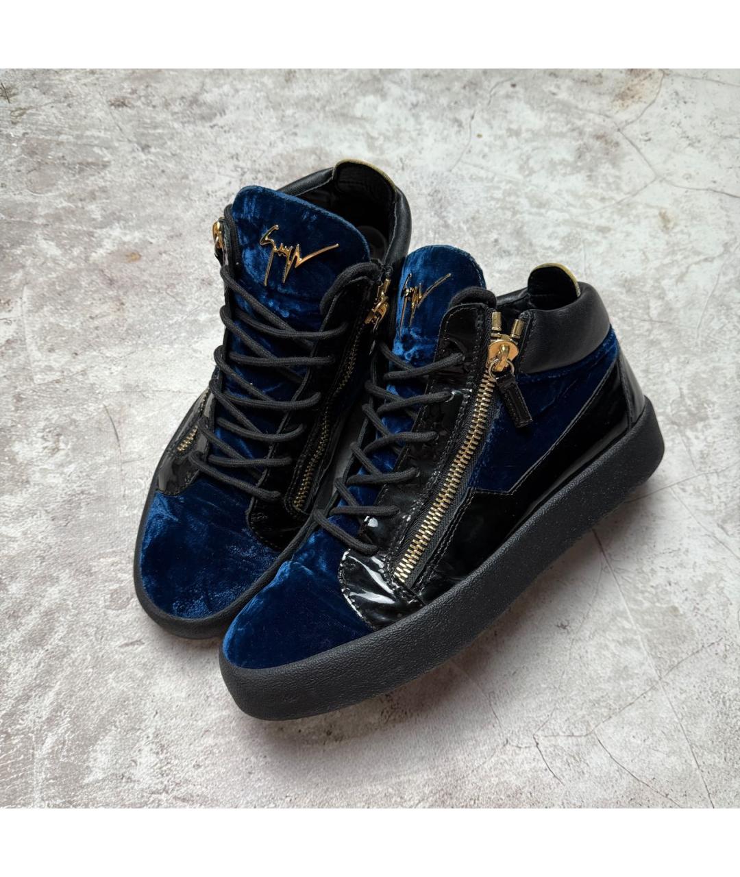 GIUSEPPE ZANOTTI DESIGN Черные высокие кроссовки / кеды из лакированной кожи, фото 2
