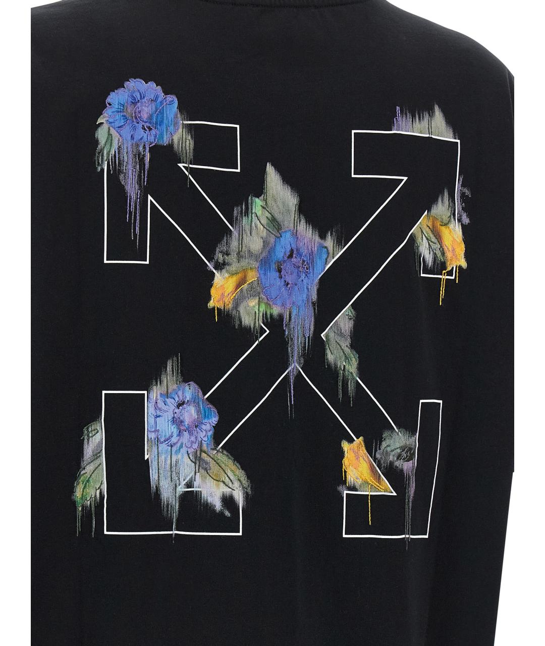 OFF-WHITE Черная хлопковая футболка, фото 4