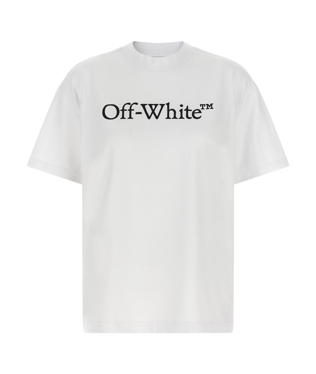 OFF-WHITE Белая хлопковая футболка, фото 1