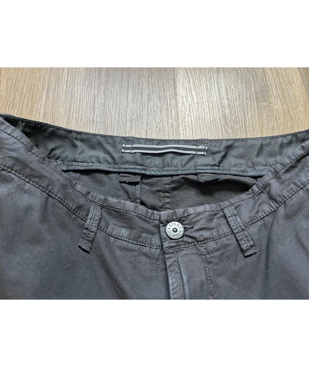 STONE ISLAND Черные хлопковые шорты, фото 4