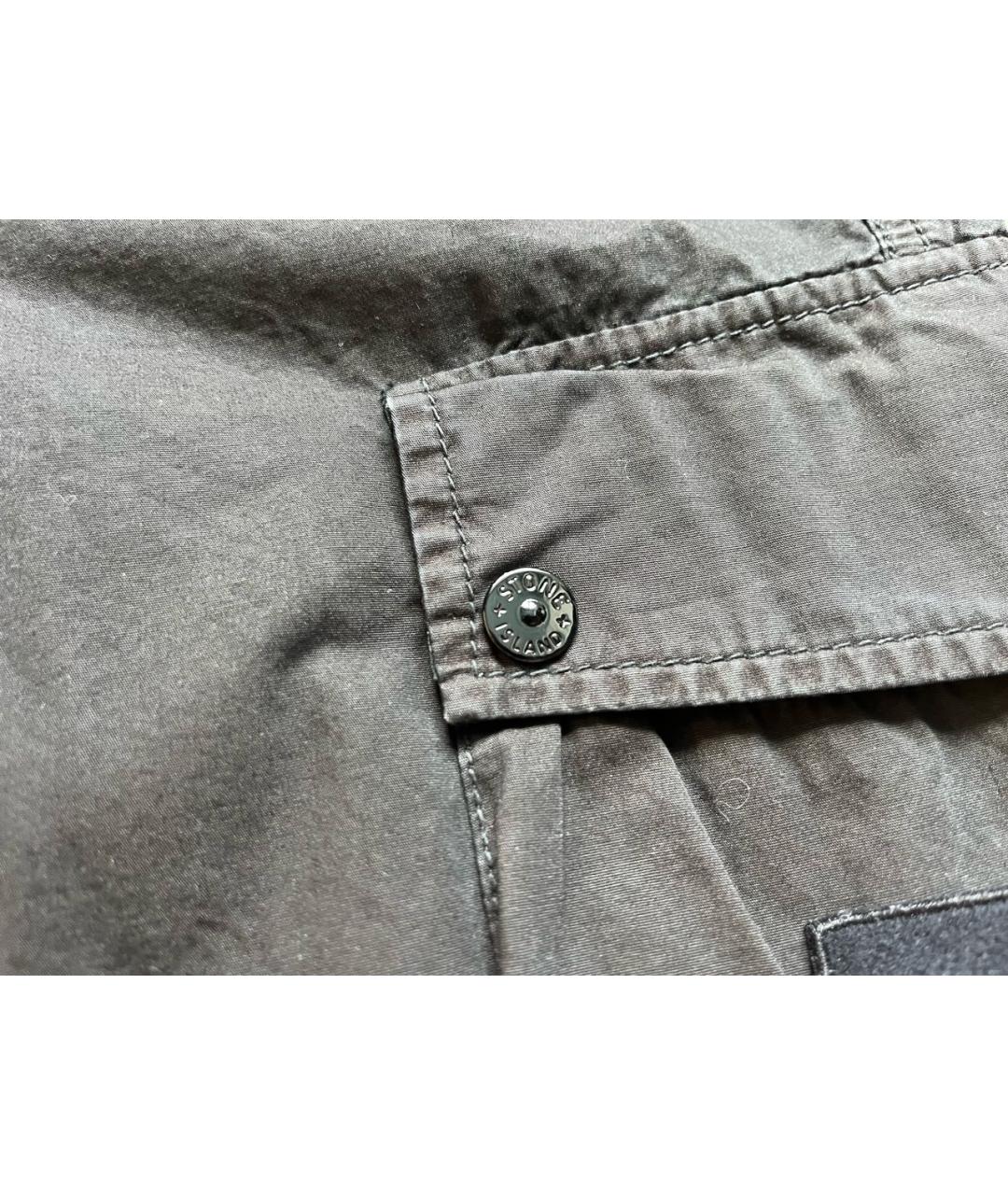 STONE ISLAND Черные хлопковые шорты, фото 6