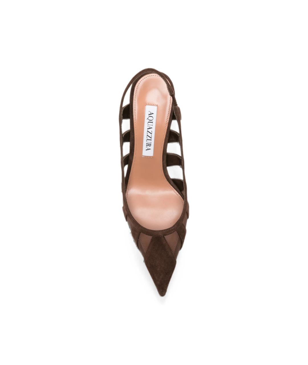 AQUAZZURA Коричневые замшевые туфли, фото 4