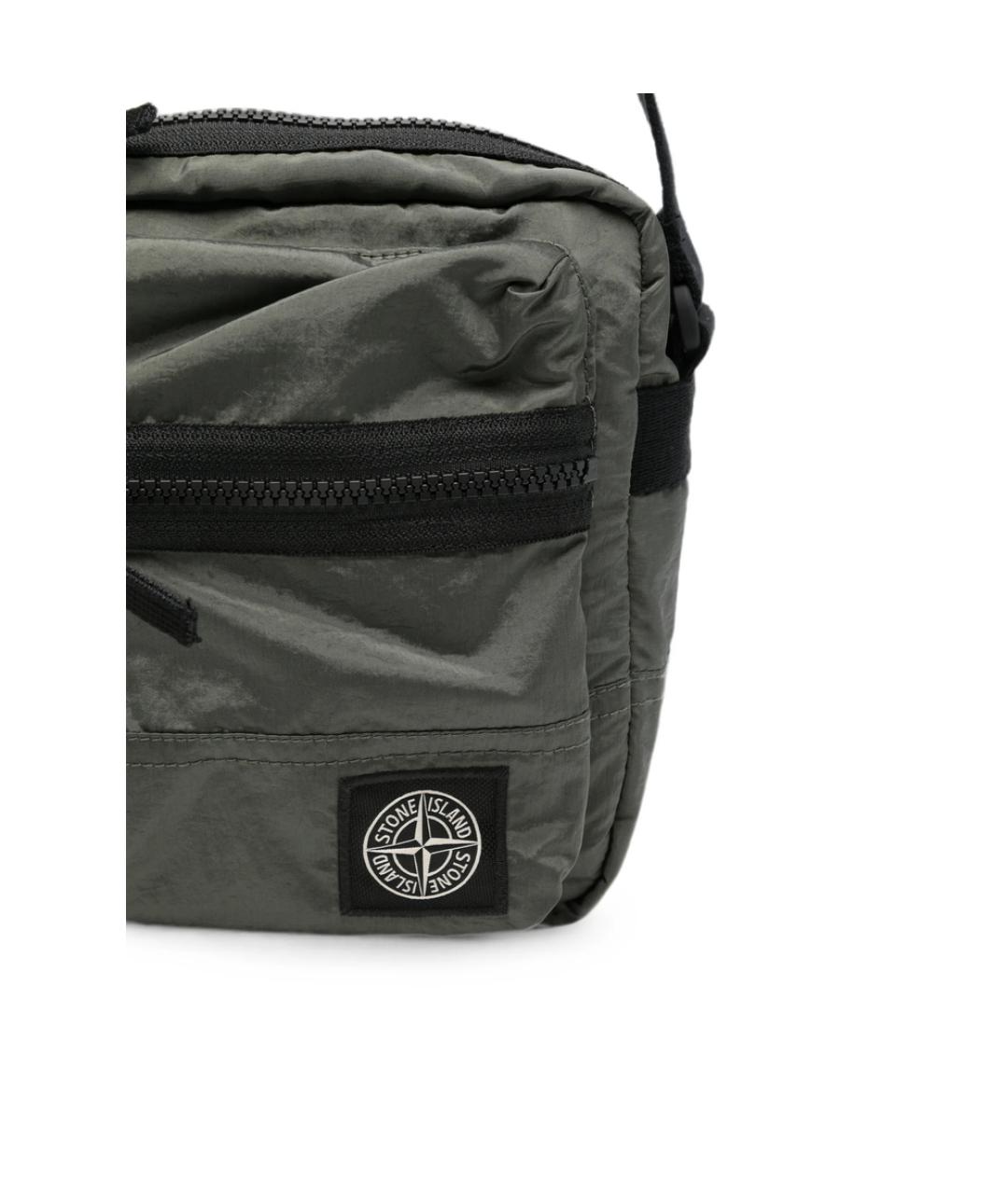 STONE ISLAND Зеленая синтетическая сумка на плечо, фото 2
