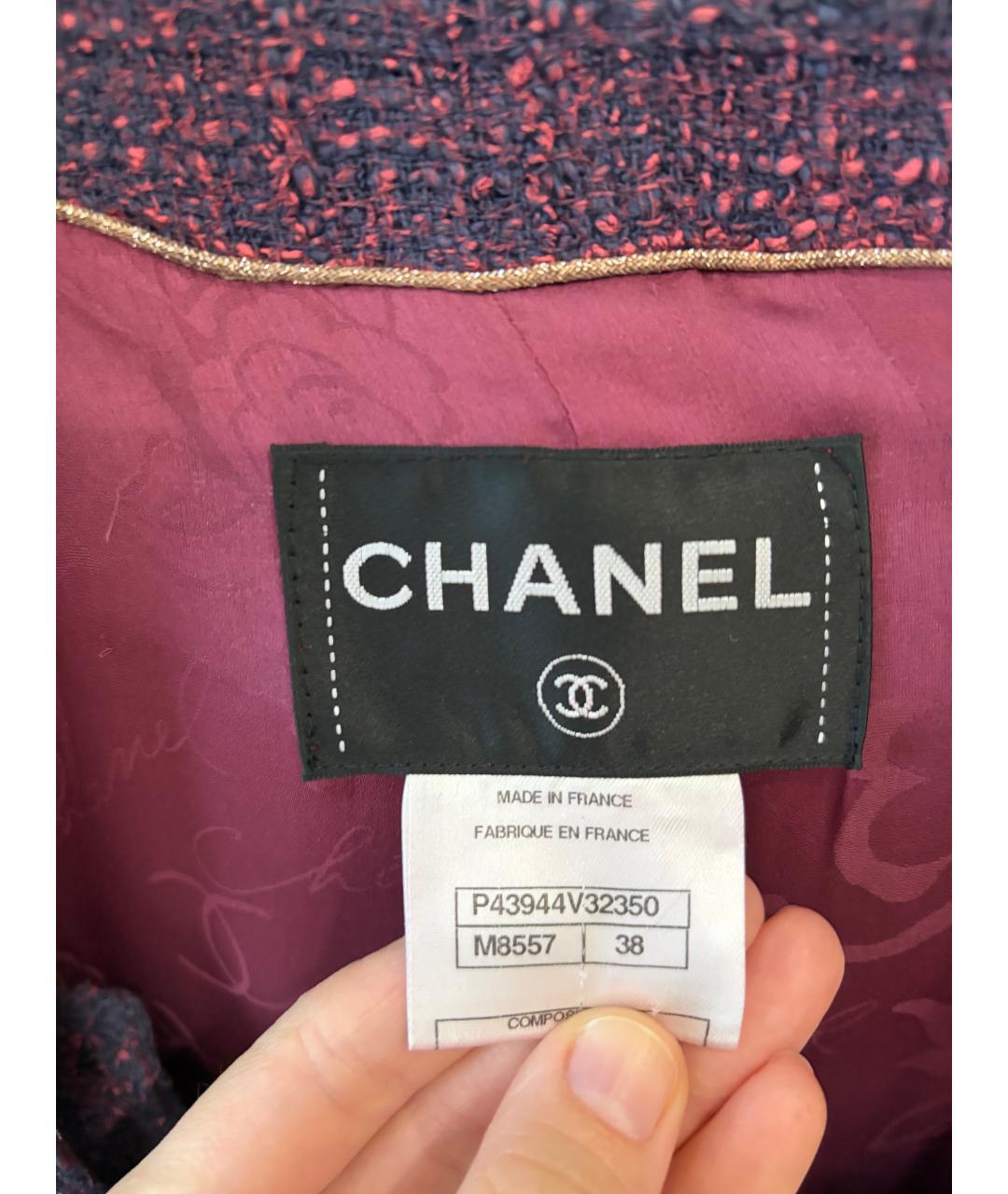 CHANEL Фиолетовое твидовое пальто, фото 3