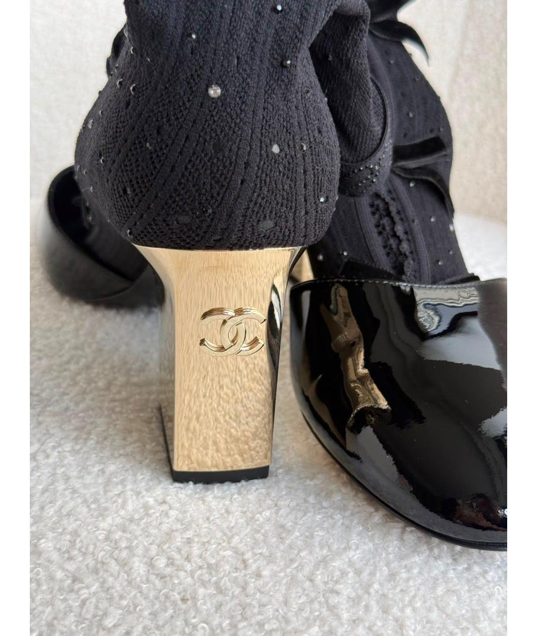 CHANEL Черные туфли из лакированной кожи, фото 4
