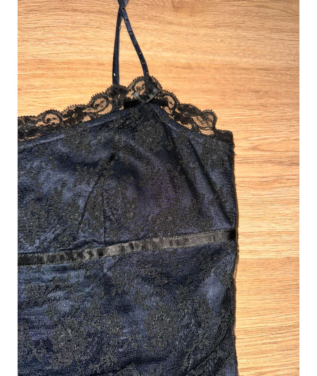 MOSCHINO Темно-синяя шелковая майка, фото 4