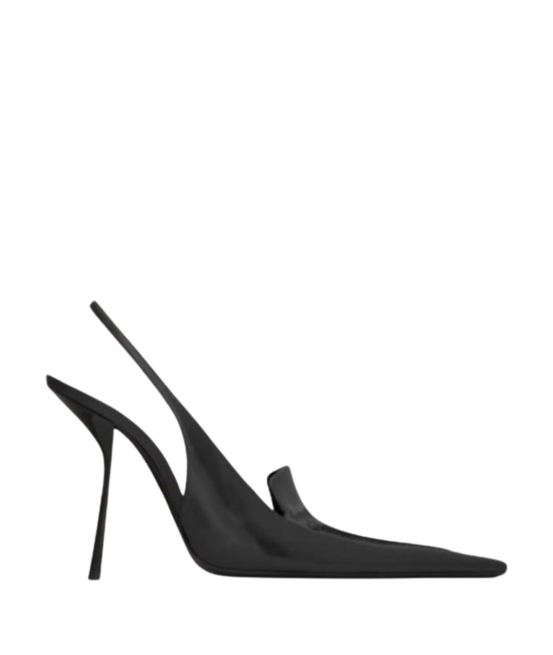 SAINT LAURENT Черные кожаные туфли, фото 1