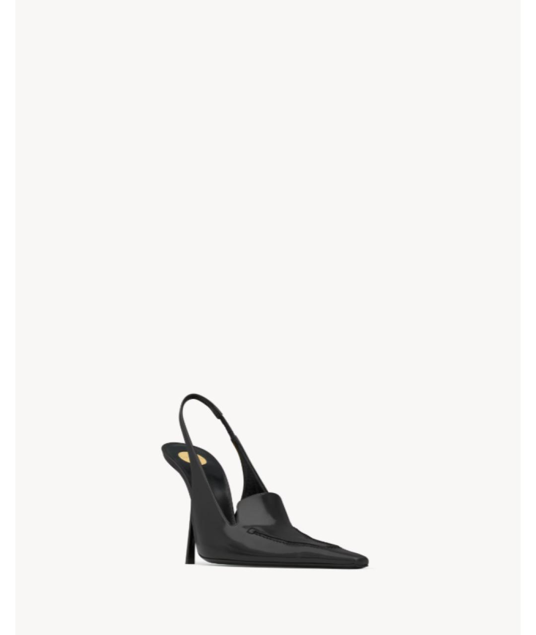SAINT LAURENT Черные кожаные туфли, фото 3