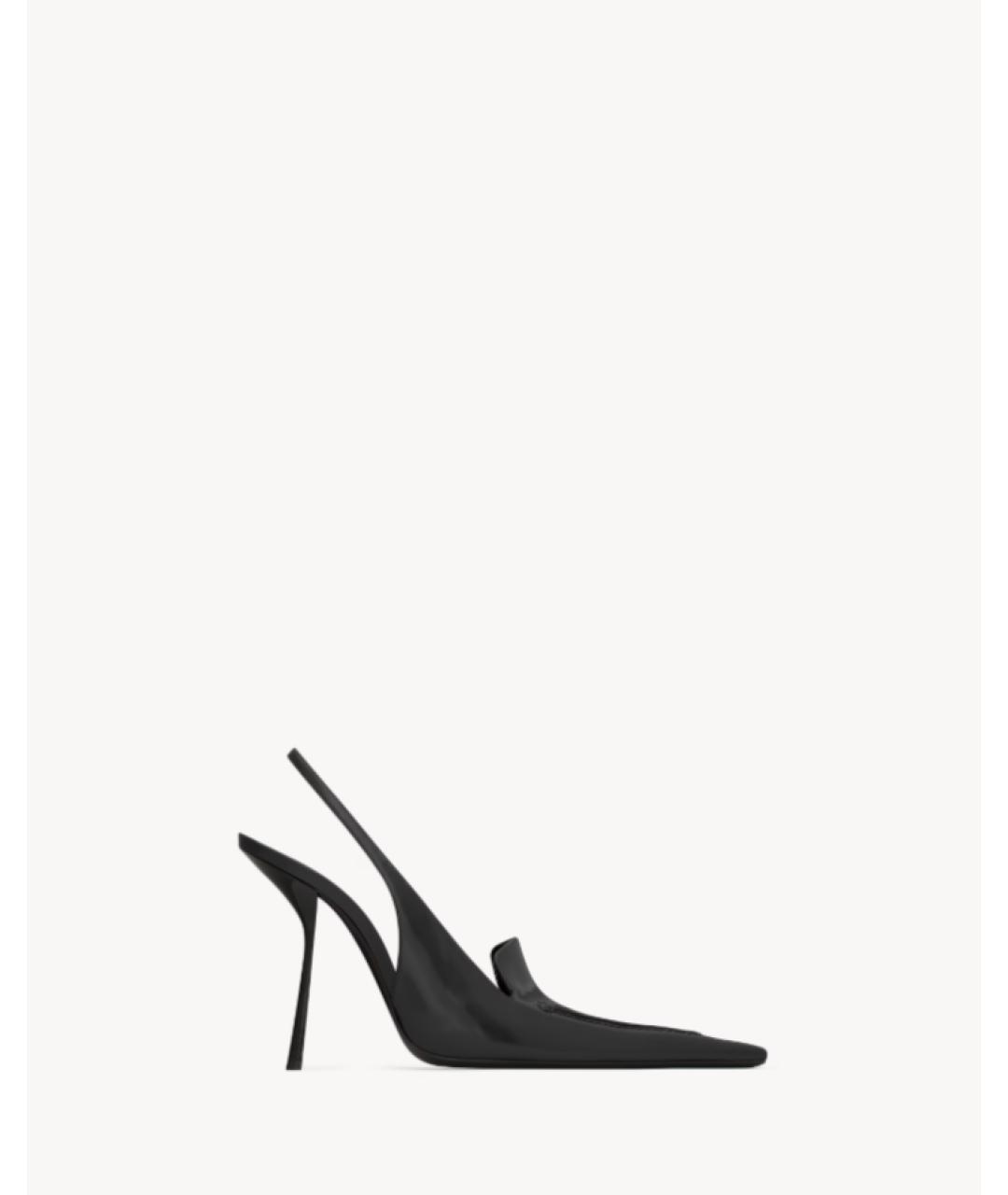 SAINT LAURENT Черные кожаные туфли, фото 4