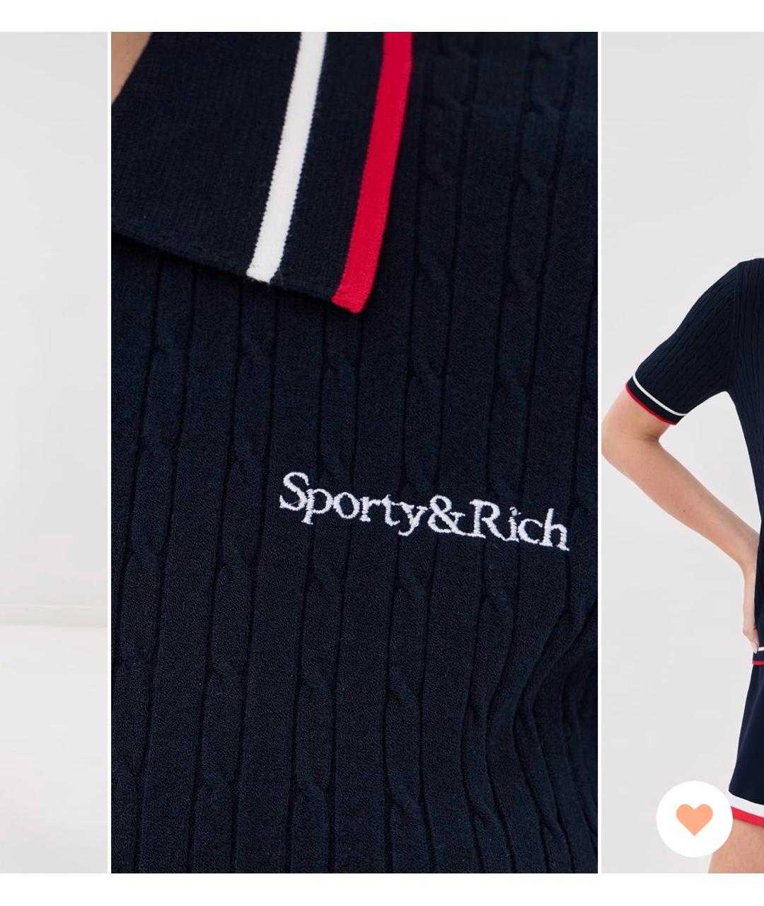 SPORTY AND RICH Синяя вискозная футболка, фото 6