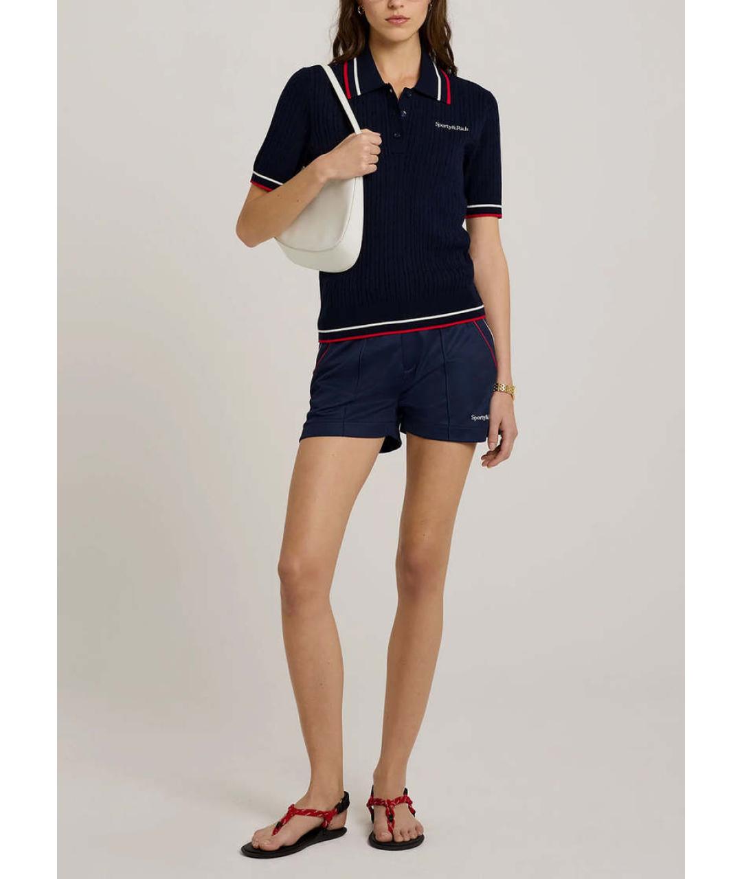 SPORTY AND RICH Синяя вискозная футболка, фото 7