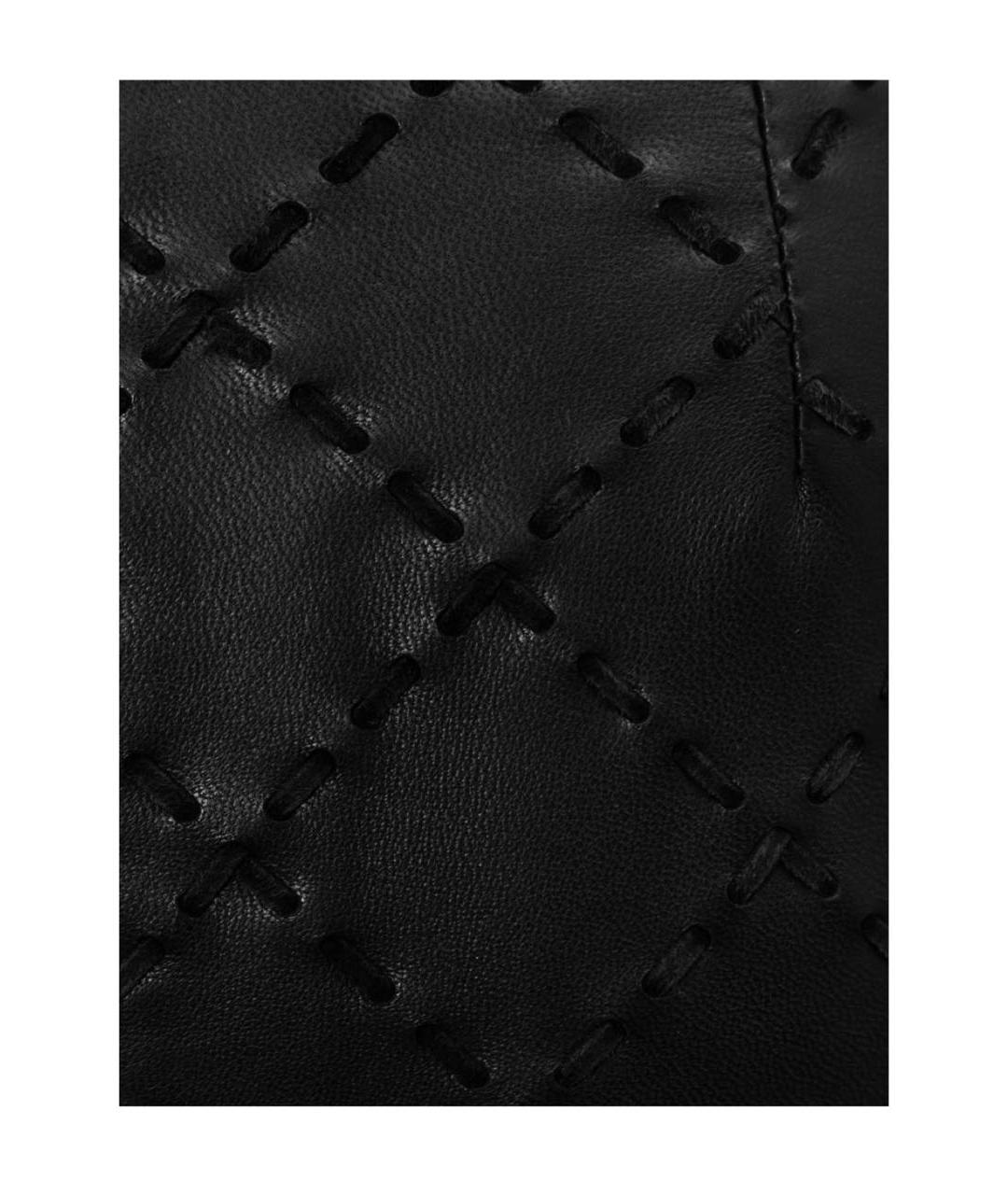 BALMAIN Черная кожаная юбка миди, фото 2