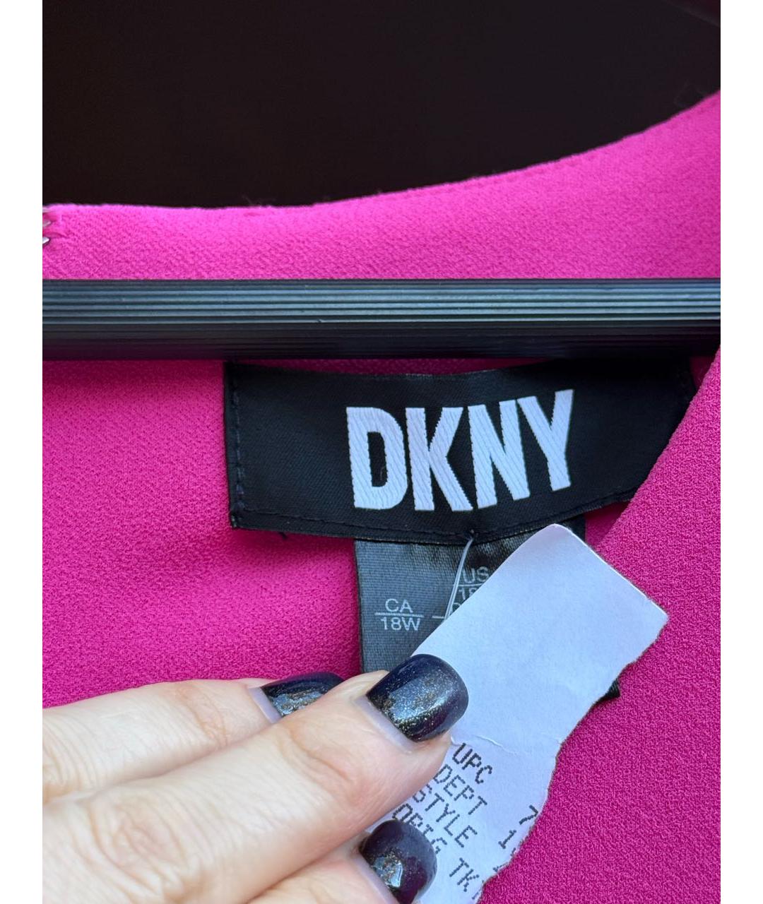 DKNY Розовое полиэстеровое коктейльное платье, фото 2