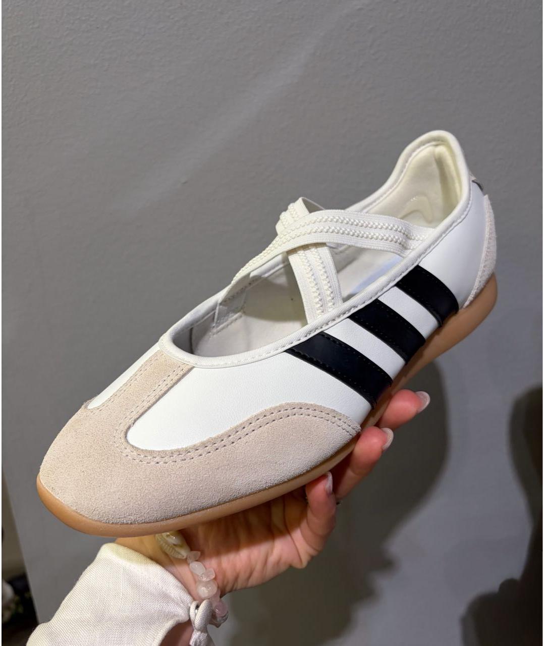 ADIDAS Белые кожаные балетки, фото 2