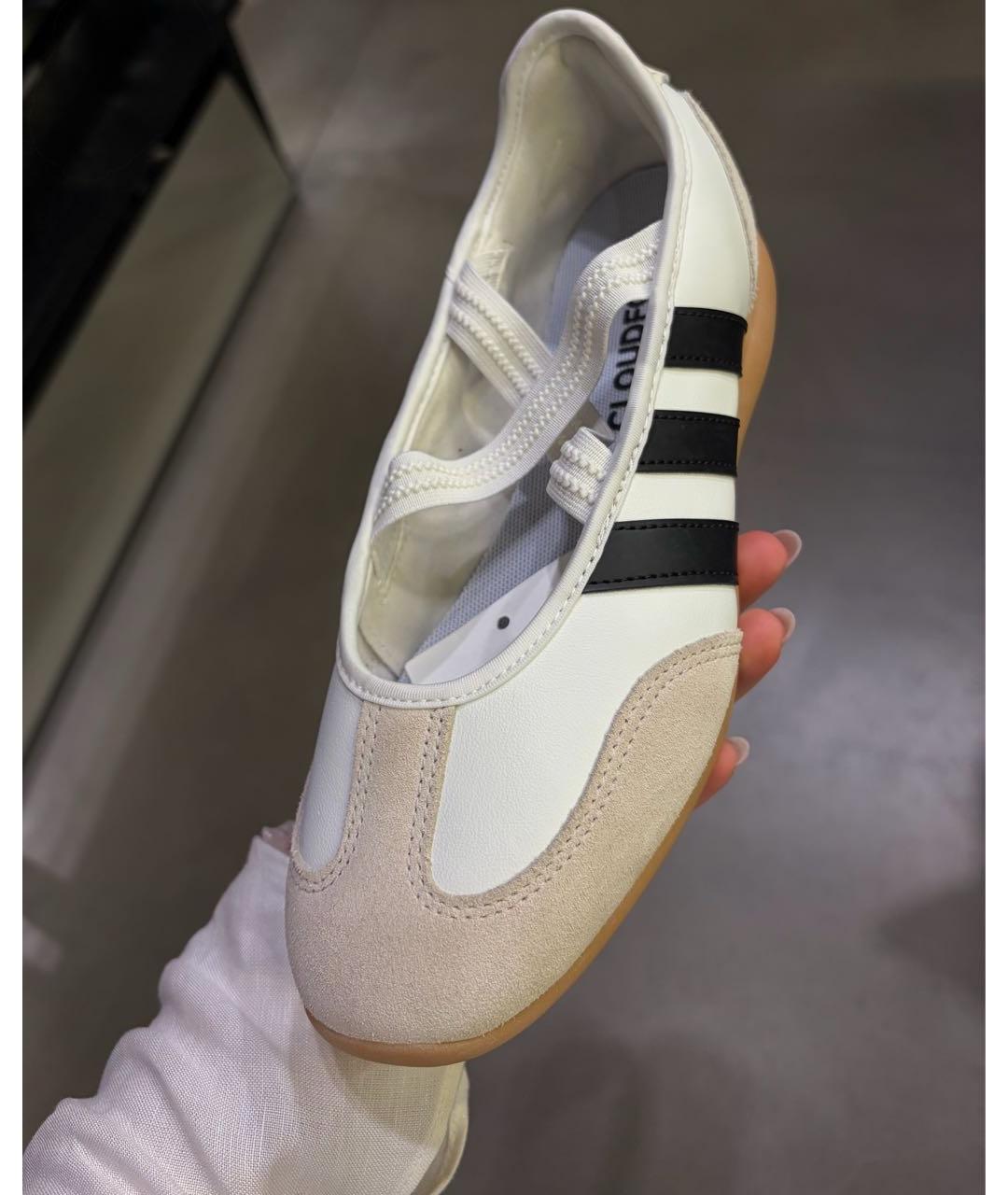 ADIDAS Белые кожаные балетки, фото 3