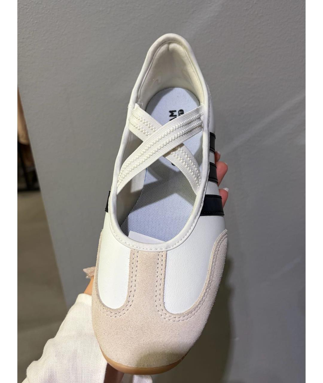ADIDAS Белые кожаные балетки, фото 6