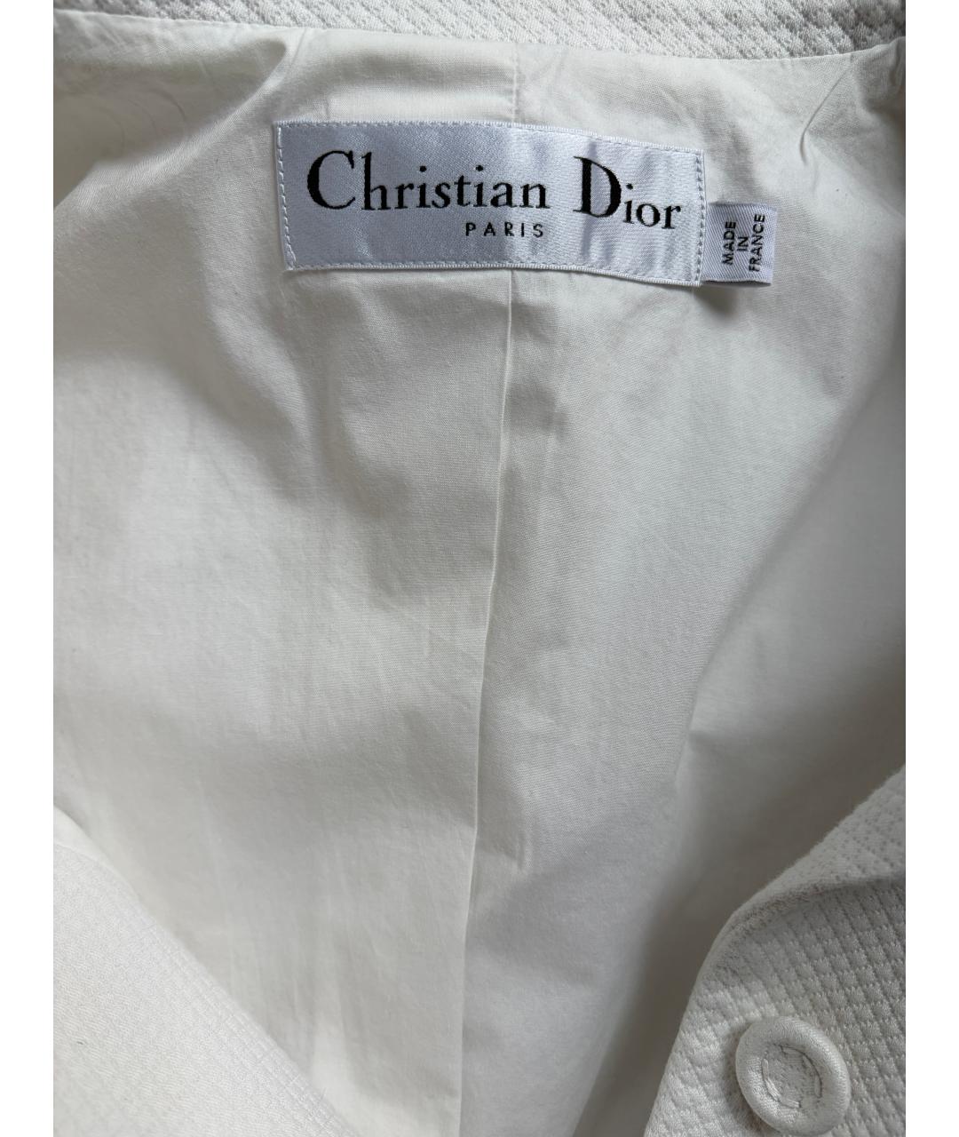 CHRISTIAN DIOR Белый хлопковый жакет/пиджак, фото 5