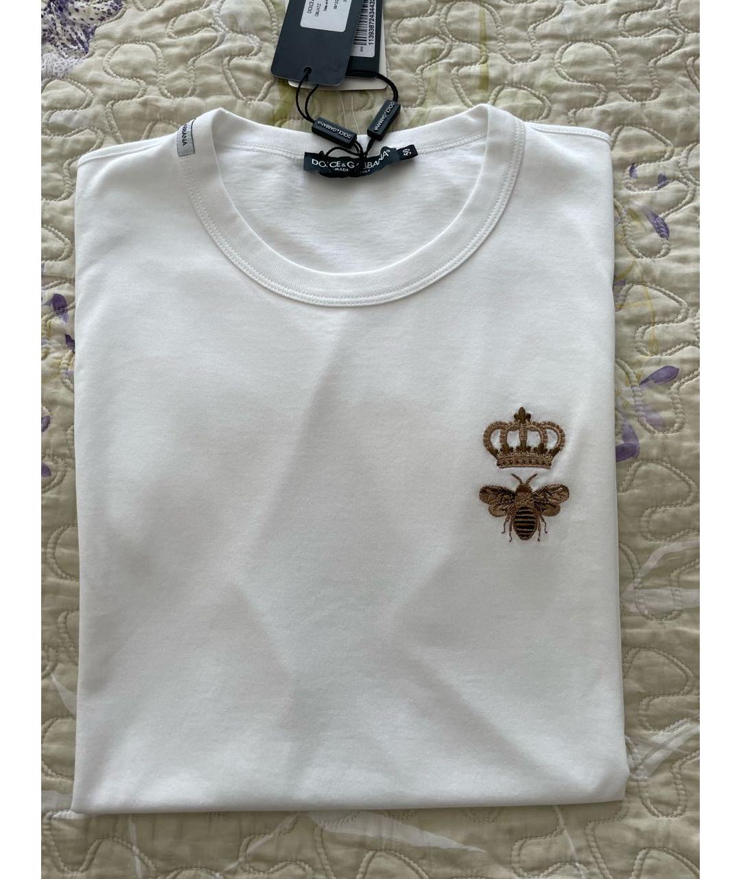 DOLCE&GABBANA Белая хлопковая футболка, фото 6