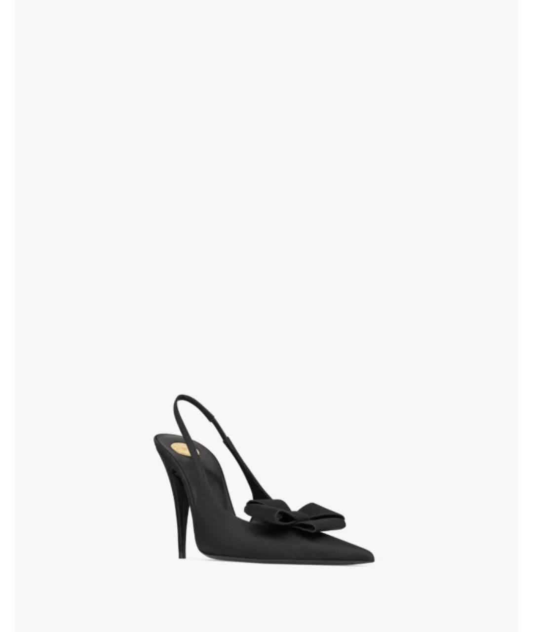 SAINT LAURENT Черные текстильные туфли, фото 3