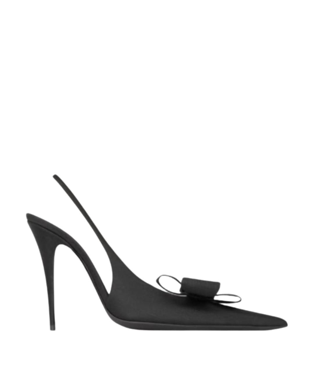 SAINT LAURENT Черные текстильные туфли, фото 1