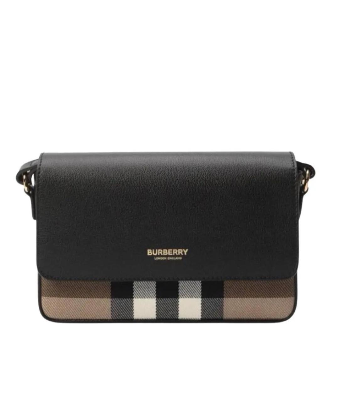 BURBERRY Черная кожаная сумка через плечо, фото 5