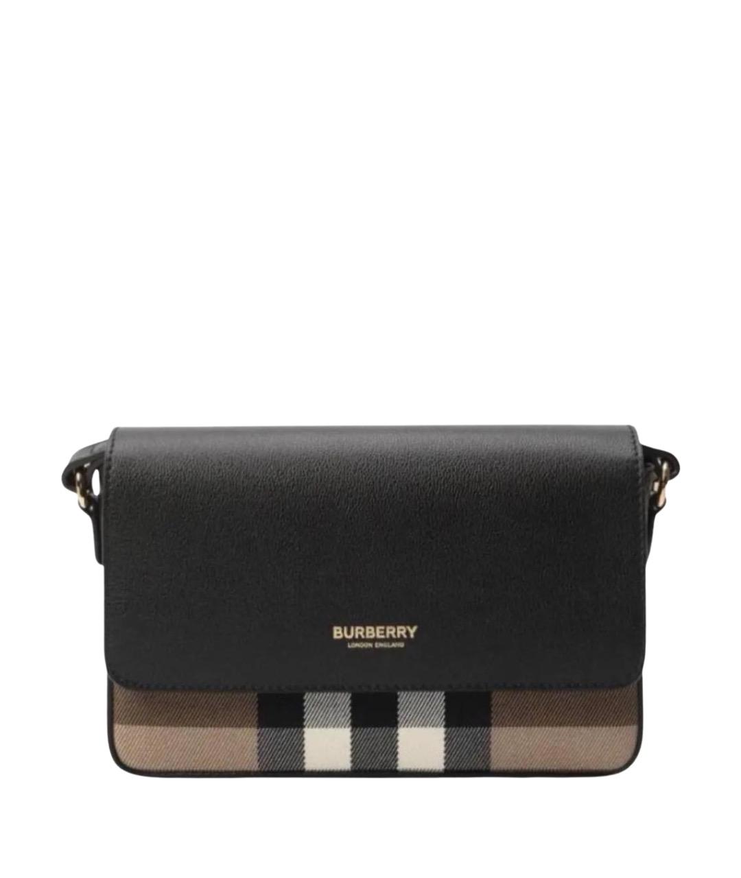 BURBERRY Черная кожаная сумка через плечо, фото 1