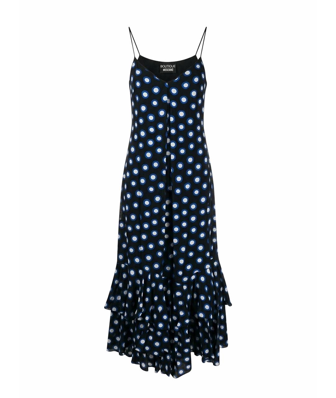 BOUTIQUE MOSCHINO Темно-синий хлопковый сарафан, фото 1