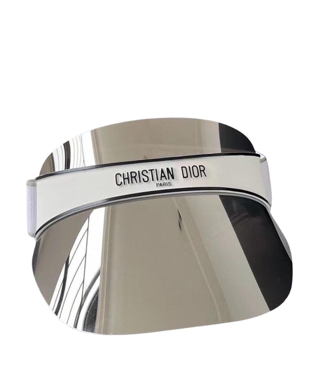 CHRISTIAN DIOR Серебряные пластиковые солнцезащитные очки, фото 1