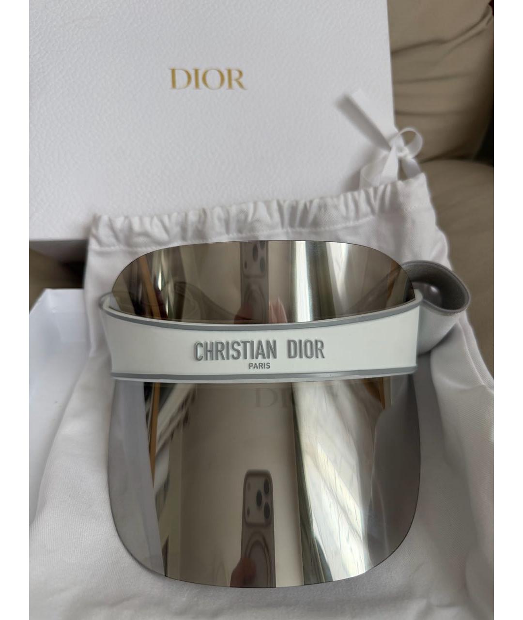 CHRISTIAN DIOR Серебряные пластиковые солнцезащитные очки, фото 7