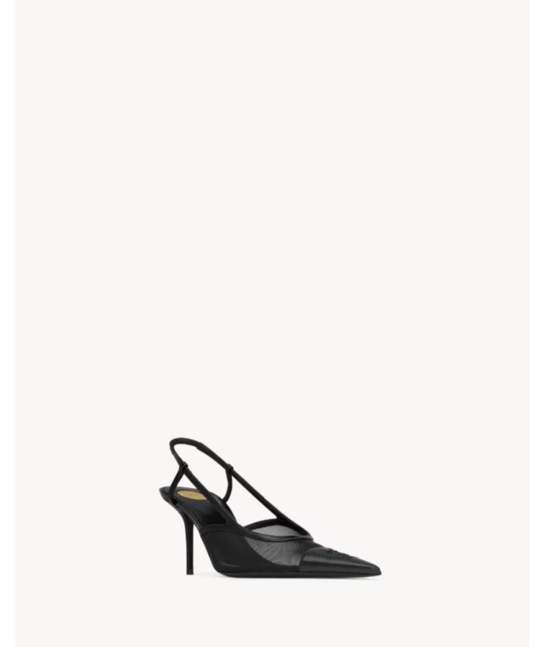 SAINT LAURENT Черные синтетические туфли, фото 3