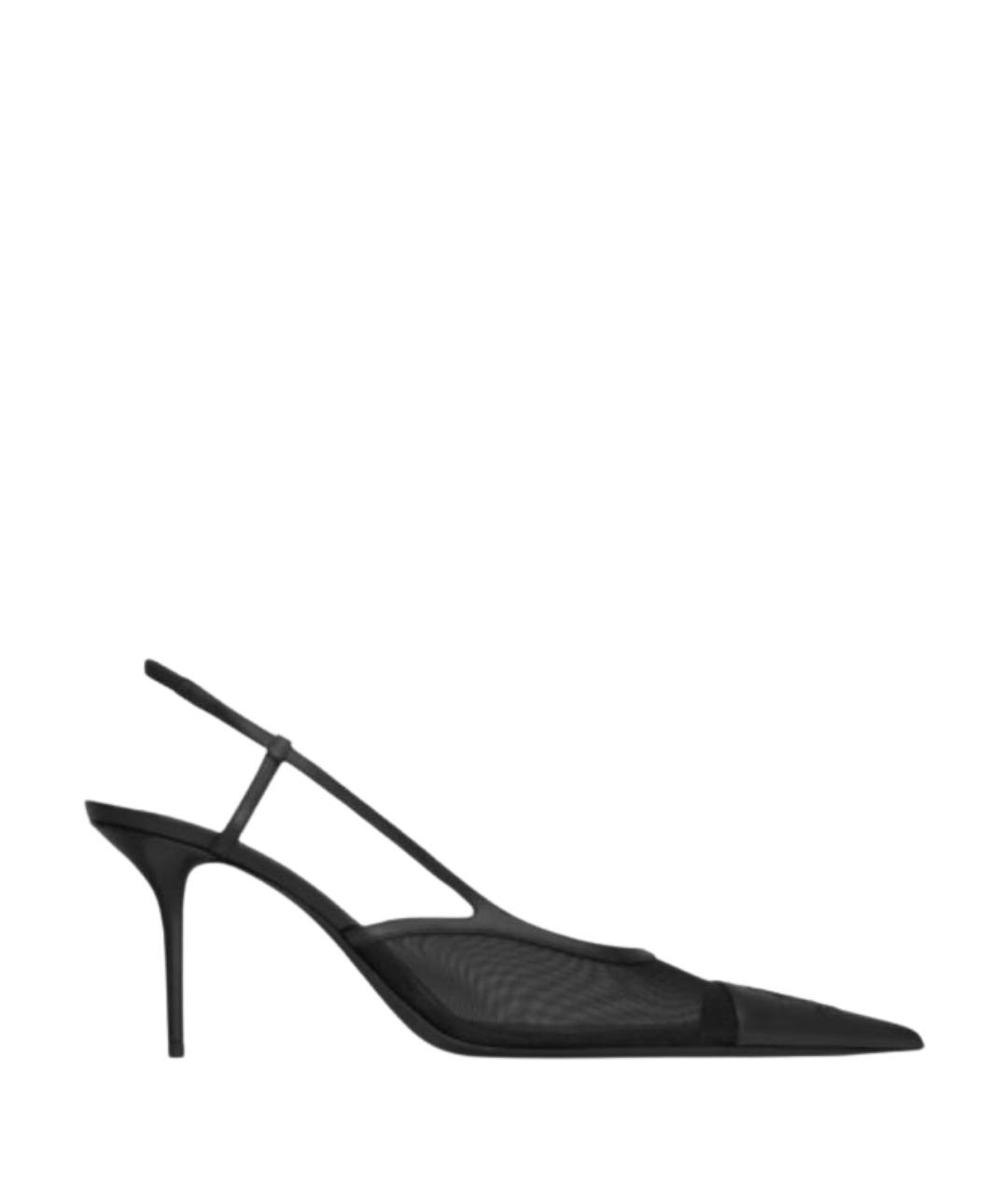 SAINT LAURENT Черные синтетические туфли, фото 1