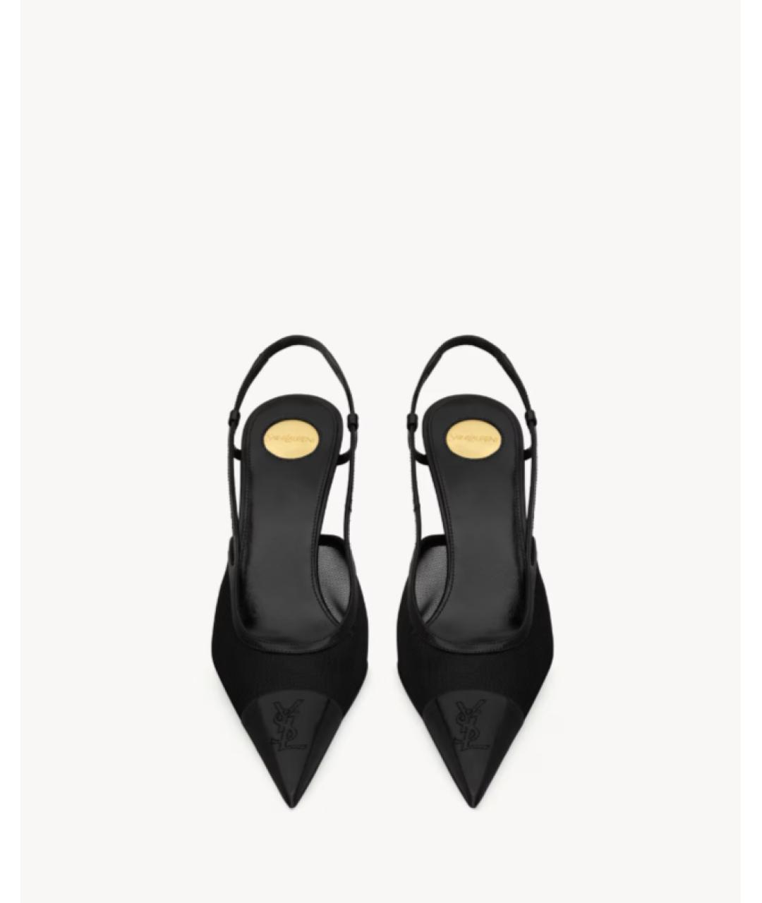 SAINT LAURENT Черные синтетические туфли, фото 2
