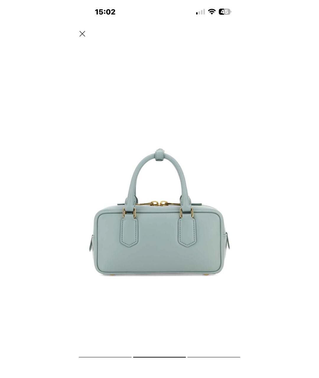 MIU MIU Голубая кожаная сумка с короткими ручками, фото 6
