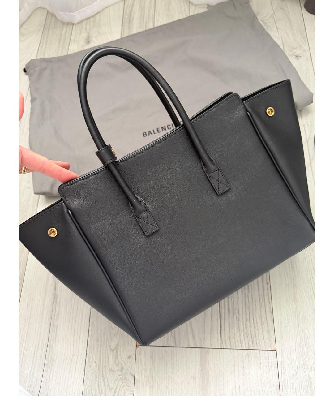 BALENCIAGA Черная кожаная сумка с короткими ручками, фото 3