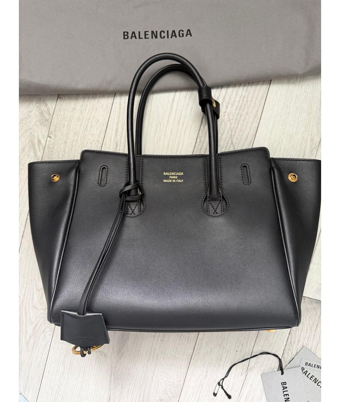BALENCIAGA Черная кожаная сумка с короткими ручками, фото 5