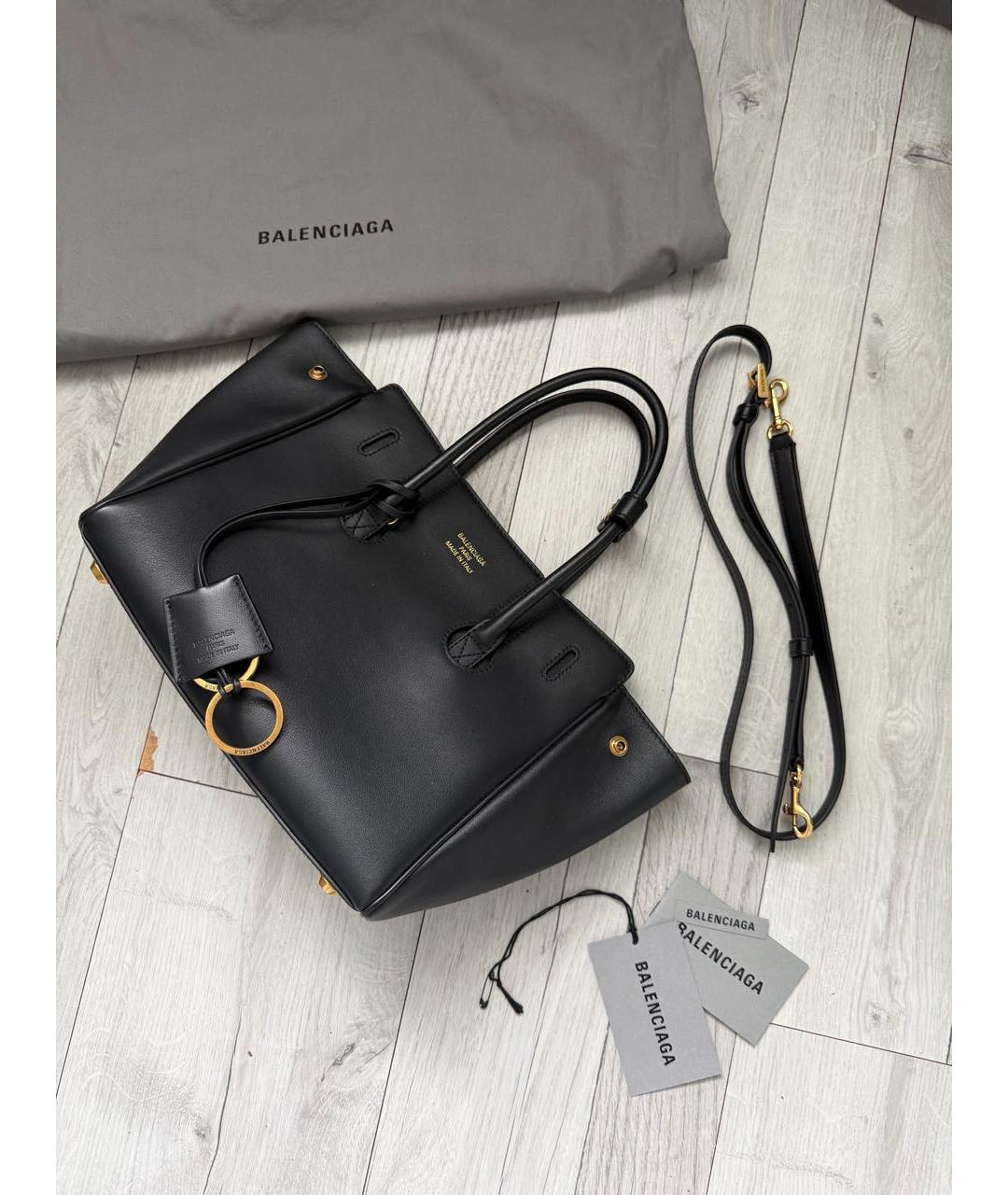 BALENCIAGA Черная кожаная сумка с короткими ручками, фото 2