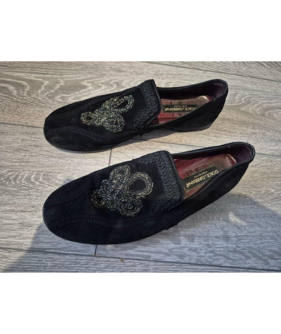 DOLCE&GABBANA Черные замшевые лоферы, фото 5