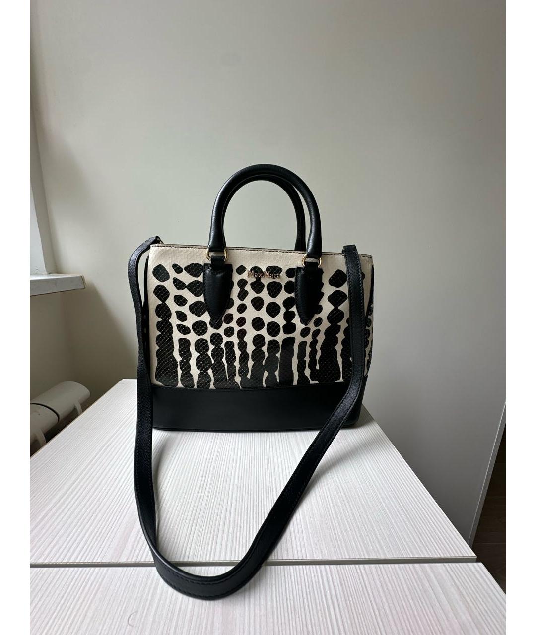 MAX MARA Черная кожаная сумка с короткими ручками, фото 9