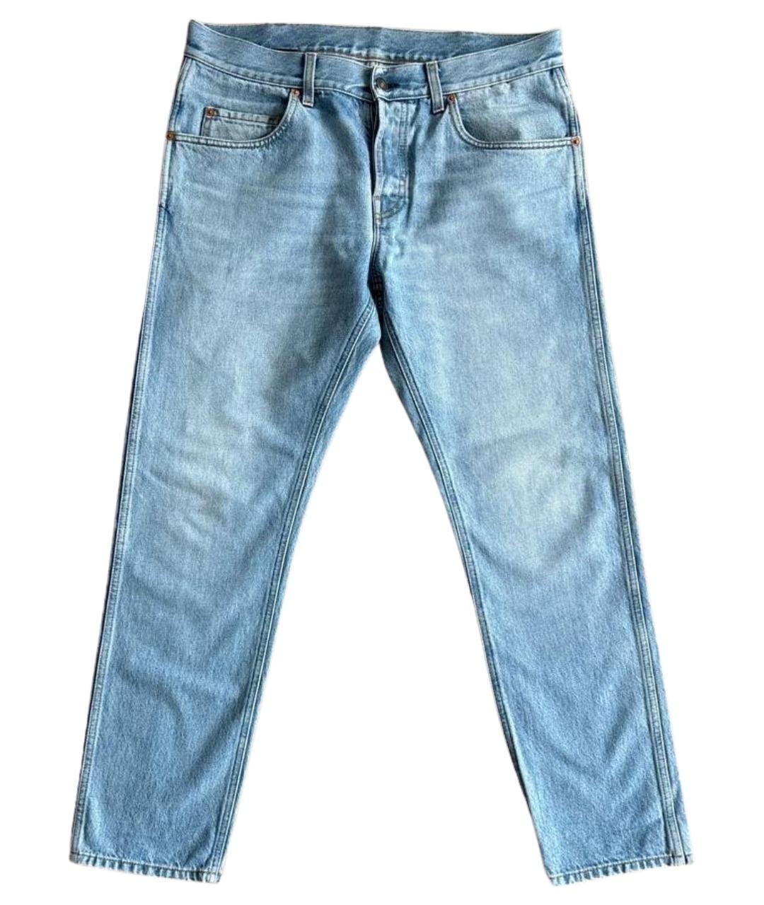 GUCCI Голубые хлопковые джинсы скинни, фото 1