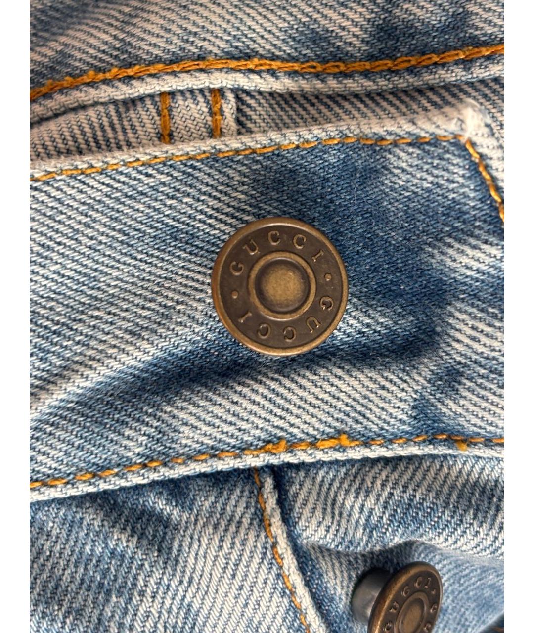 GUCCI Голубые хлопковые джинсы скинни, фото 6