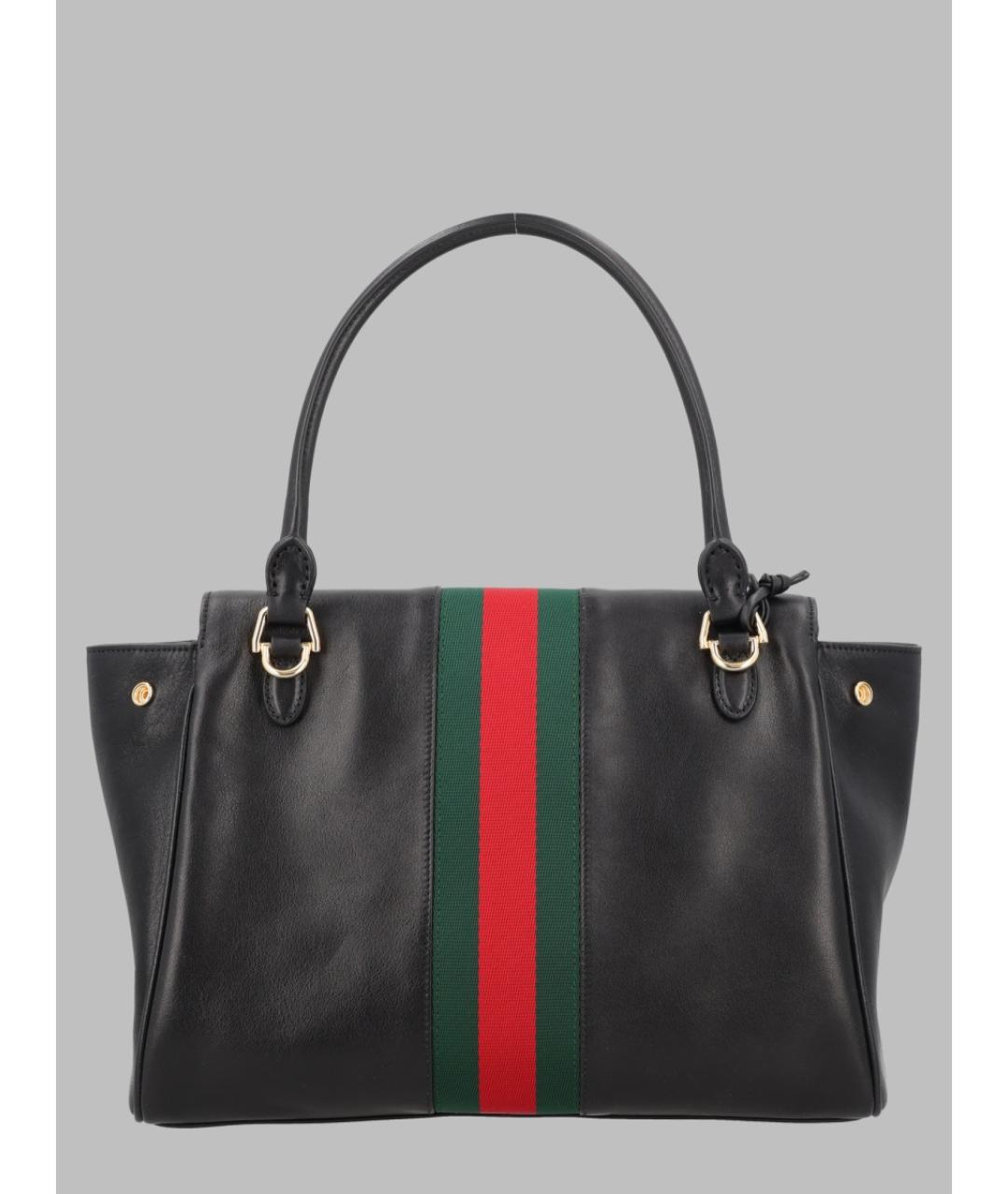 GUCCI Черная кожаная сумка тоут, фото 2