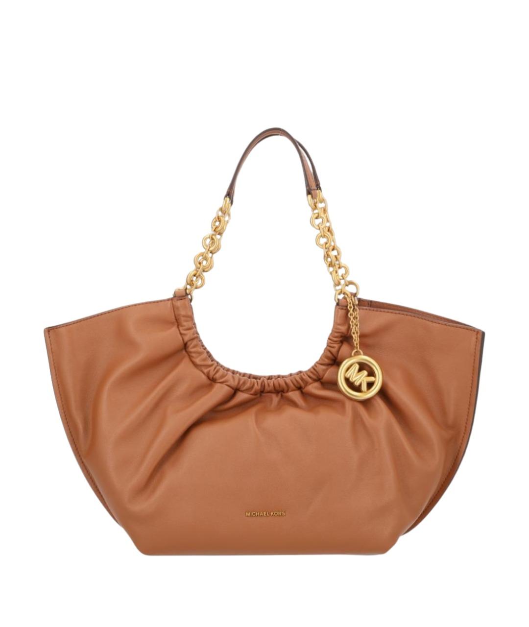 MICHAEL KORS Коричневая кожаная сумка тоут, фото 1