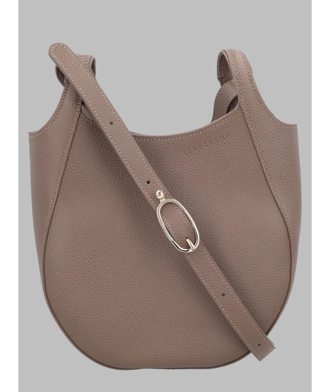 LONGCHAMP Бежевая кожаная сумка тоут, фото 3